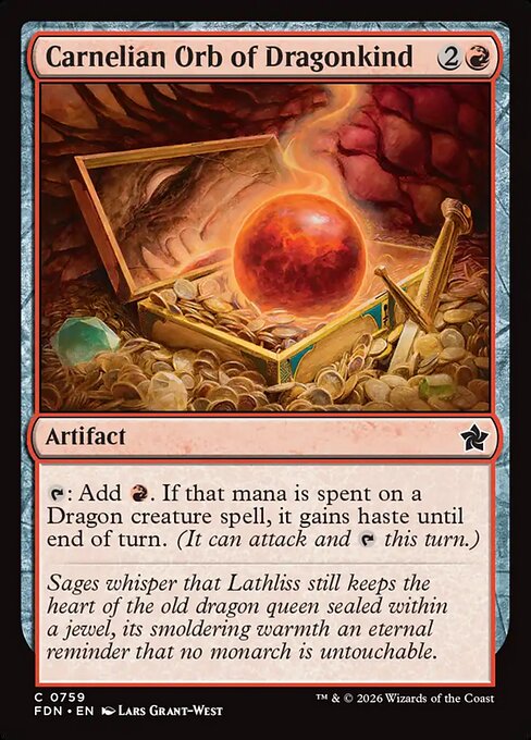 MTG Carnelian Orb of Dragonkind FDN 759 Welcome Deck Nonfoil