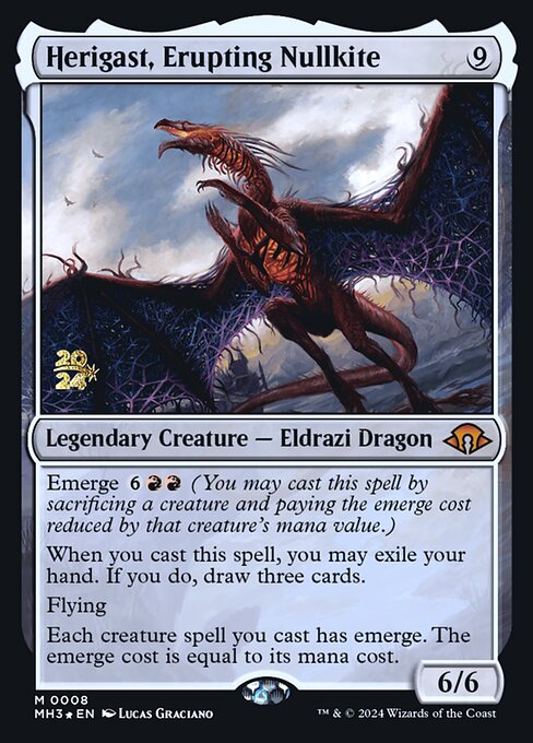 MTG Herigast, Erupting Nullkite PMH3 008s Prerelease Foil