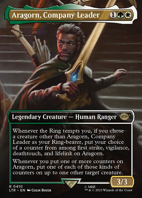 MTG Aragorn, Company Leader LTR 410 Borderless Nonfoil