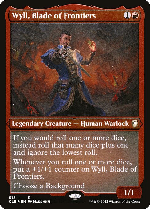 MTG Wyll, Blade of Frontiers CLB 512 Foil Etched Frame Etched