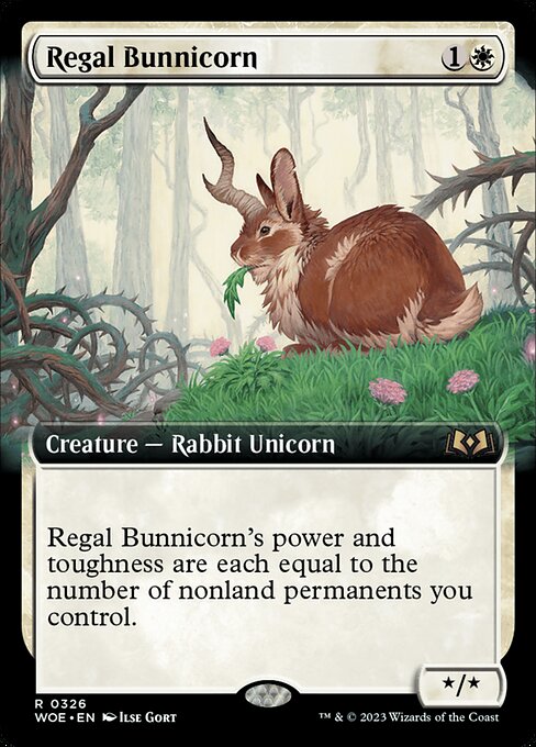 MTG Regal Bunnicorn WOE 326 Extended Art Nonfoil