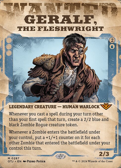 MTG Geralf, the Fleshwright OTJ 287 Wanted Poster Nonfoil