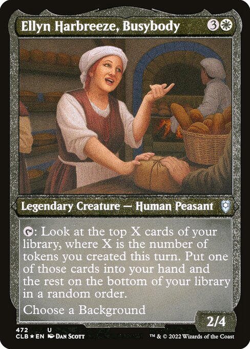 MTG Ellyn Harbreeze, Busybody CLB 472 Foil Etched Frame Etched