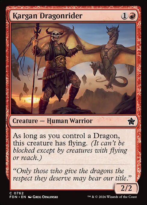 MTG Kargan Dragonrider FDN 762 Welcome Deck Nonfoil