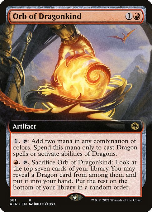 MTG Orb of Dragonkind AFR 381 Extended Art Foil