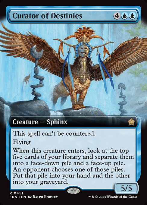 MTG Curator of Destinies FDN 451 Extended Art Nonfoil
