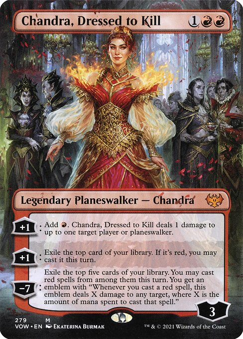 MTG Chandra, Dressed to Kill VOW 279 Borderless Planeswalker Foil front