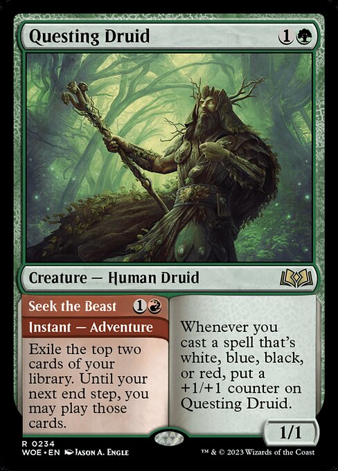 MTG Questing Druid // Seek the Beast WOE 234 Regular Nonfoil