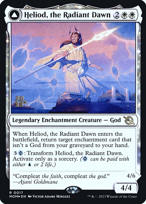 MTG Heliod, the Radiant Dawn // Heliod, the Warped Eclipse PMOM 017s Prerelease Foil