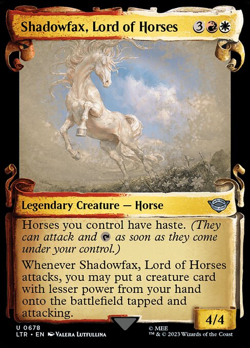 MTG Shadowfax, Lord of Horses LTR 678 Showcase Scrolls of Middle-earth Nonfoil