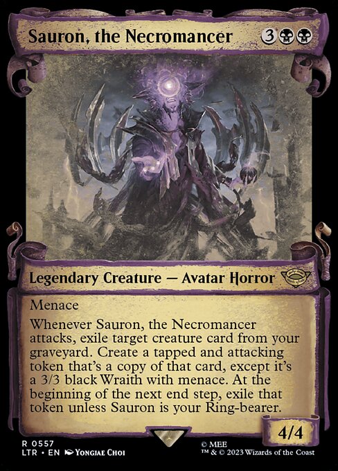 MTG Sauron, the Necromancer LTR 557 Showcase Scrolls of Middle-earth Silver Foil