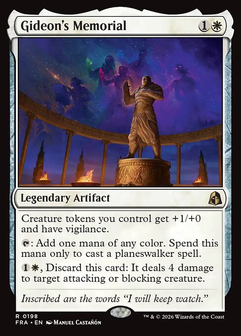 MTG Gideon's Memorial FRA 198 Standard Foil front
