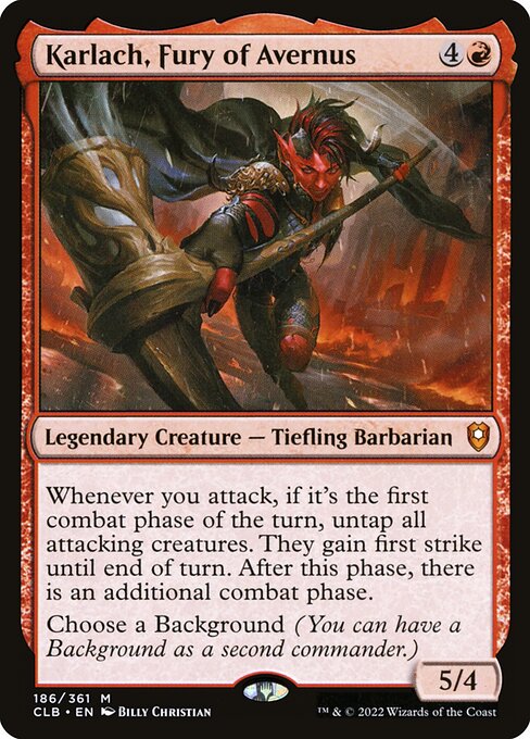 MTG Karlach, Fury of Avernus CLB 186 Regular Foil
