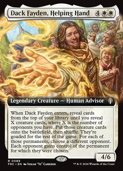 MTG Dack Fayden, Helping Hand FRC 089 Extended Art Nonfoil front