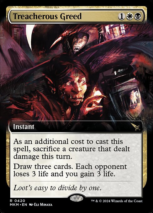 MTG Treacherous Greed MKM 420 Extended Art Foil