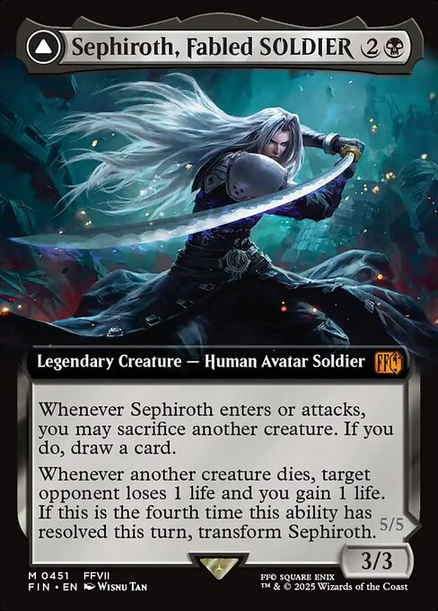 MTG Sephiroth, Fabled SOLDIER // Sephiroth, One-Winged Angel FIN 451 Extended Art Nonfoil