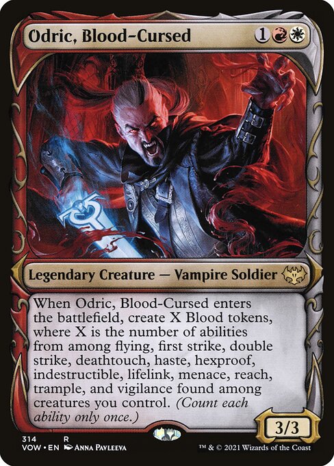 MTG Odric, Blood-Cursed VOW 314 Showcase Fang Foil front