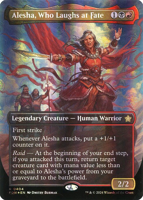 MTG Alesha, Who Laughs at Fate FDN 404 Borderless Mana Foil