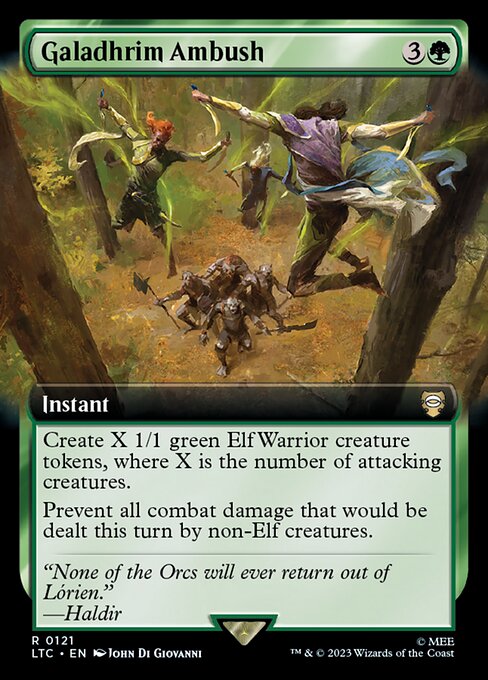 MTG Galadhrim Ambush LTC 121 Extended Art Nonfoil