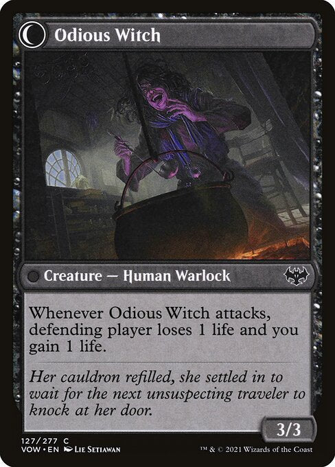 MTG Ragged Recluse // Odious Witch VOW 127 Standard Nonfoil reverse