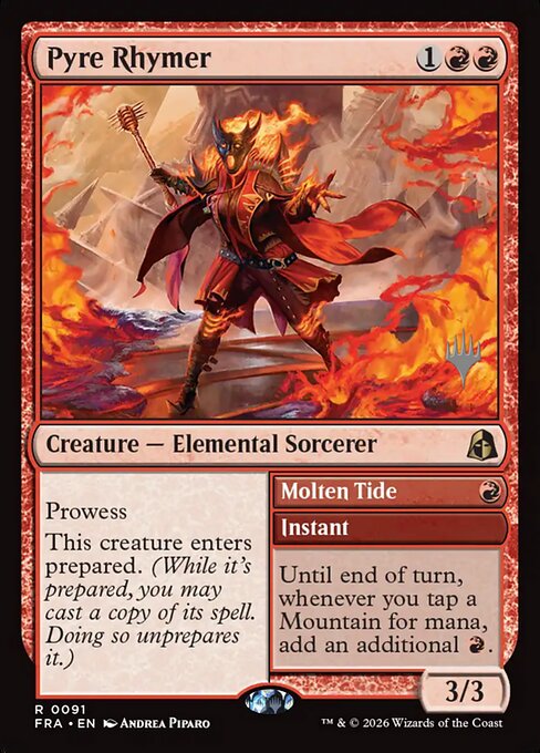 MTG Pyre Rhymer // Molten Tide PFRA 091P Promo Pack Nonfoil front