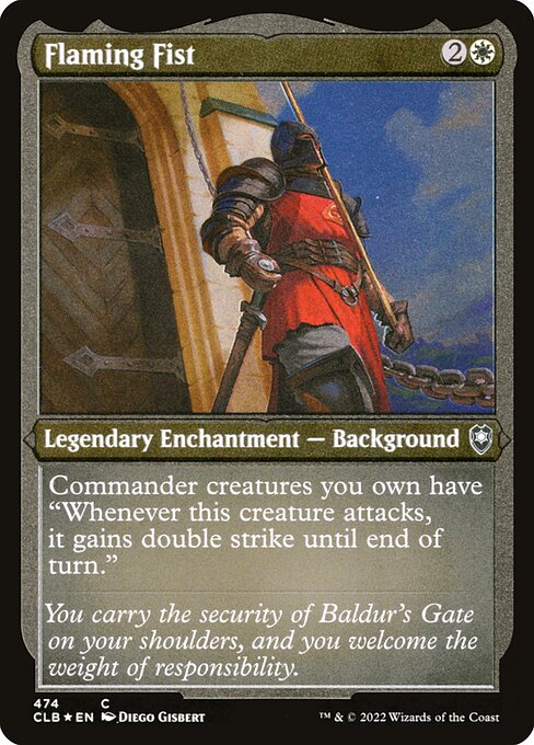 MTG Flaming Fist CLB 474 Foil Etched Frame Etched