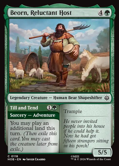 MTG Beorn, Reluctant Host // Till and Tend HOB 118 Regular Nonfoil