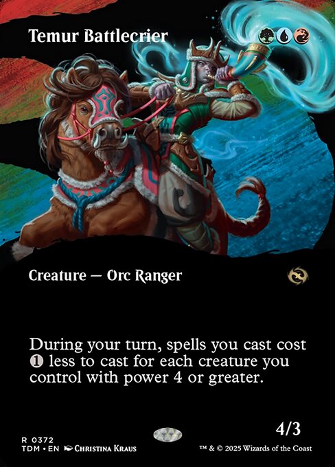 MTG Temur Battlecrier TDM 372 Borderless Clan Nonfoil