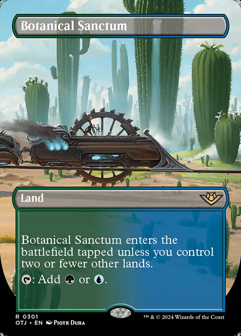 MTG Botanical Sanctum OTJ 301 Borderless Full-Art Fastland Foil
