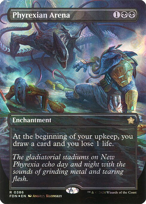 MTG Phyrexian Arena FDN 386 Borderless Mana Foil