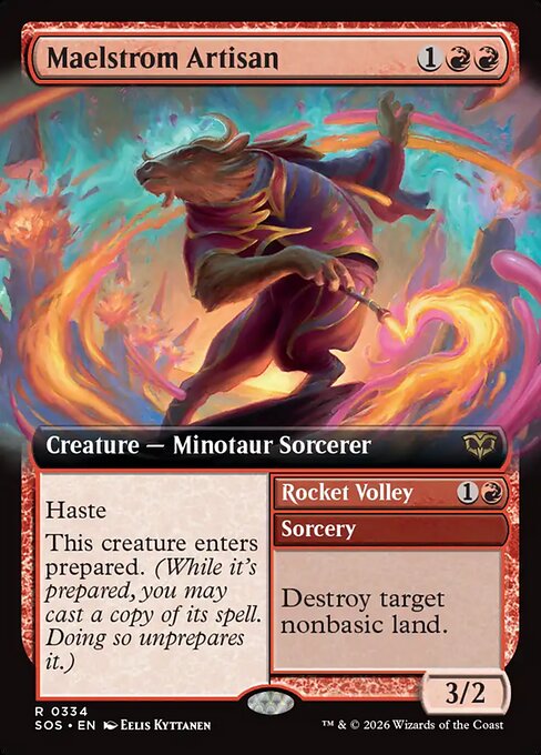 MTG Maelstrom Artisan // Rocket Volley SOS 334 Extended Art Foil