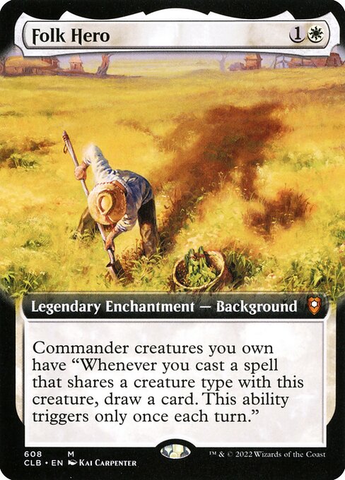 MTG Folk Hero CLB 608 Extended Art Foil