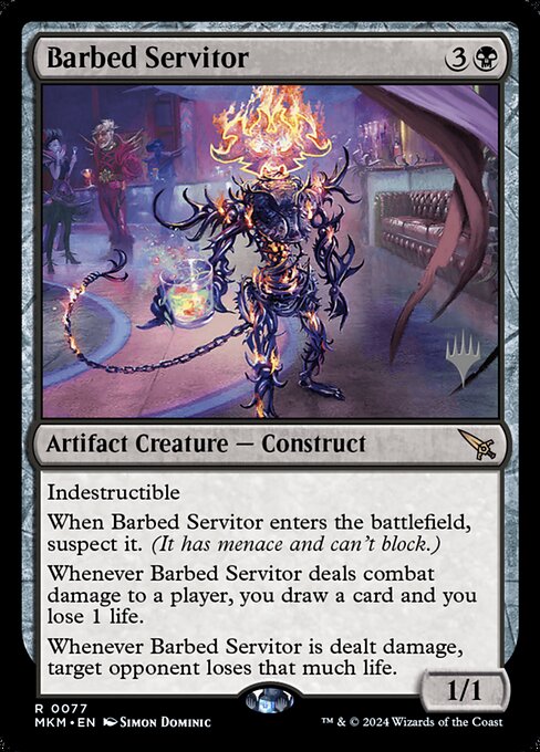 MTG Barbed Servitor PMKM 077p Promo Pack Nonfoil