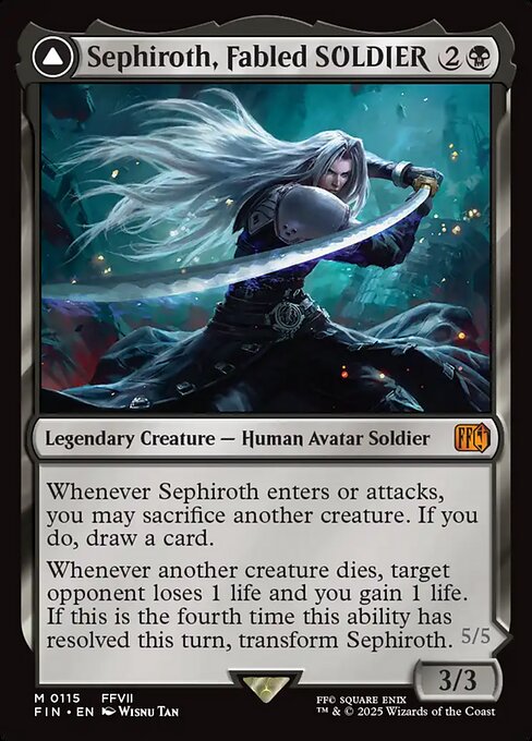 MTG Sephiroth, Fabled SOLDIER // Sephiroth, One-Winged Angel FIN 115 Regular Nonfoil