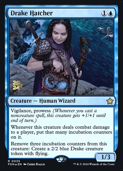 MTG Drake Hatcher PFDN 035s Prerelease Foil