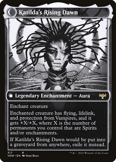 MTG Katilda, Dawnhart Martyr // Katilda's Rising Dawn VOW 317 Showcase Eternal Night Nonfoil reverse