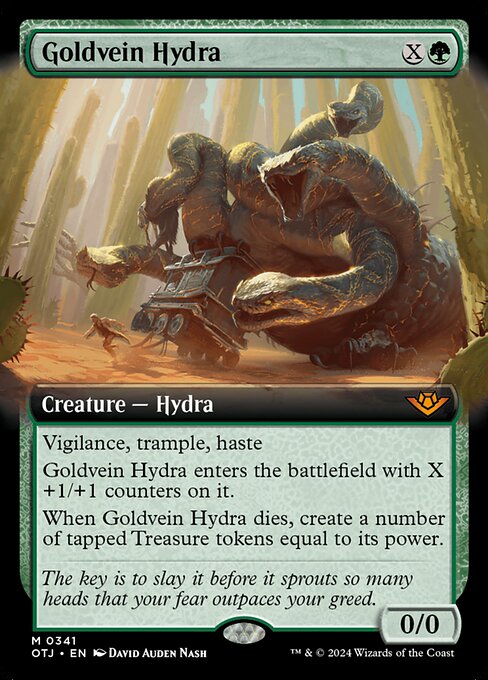MTG Goldvein Hydra OTJ 341 Extended Art Foil