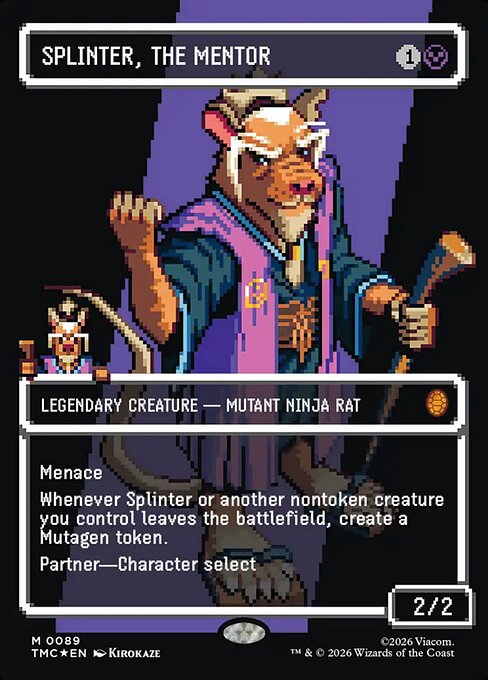 MTG Splinter, the Mentor TMC 089 Borderless Pixel Surge Foil