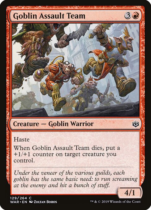 MTG Goblin Assault Team WAR 129 Standard Nonfoil front