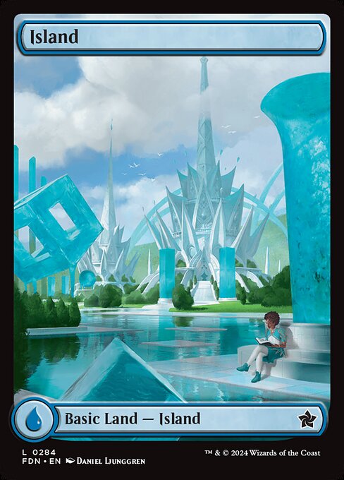 MTG Island FDN 284 Full-Art Character Land Nonfoil