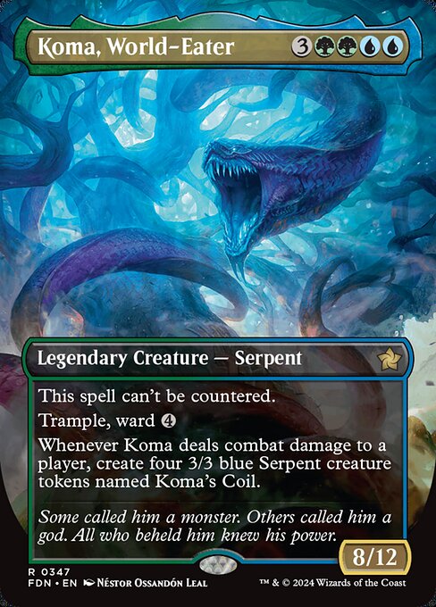 MTG Koma, World-Eater FDN 347 Borderless Nonfoil