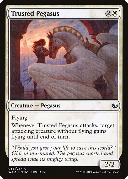 MTG Trusted Pegasus WAR 036 Standard Foil front