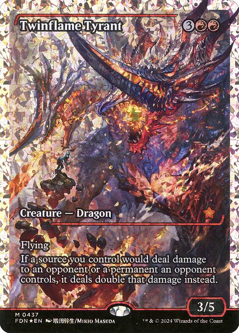 MTG Twinflame Tyrant FDN 437 Japan Showcase Fracture Foil