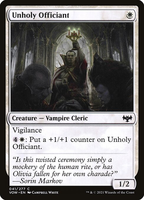 MTG Unholy Officiant VOW 041 Standard Nonfoil front