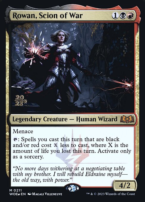 MTG Rowan, Scion of War PWOE 211s Prerelease Foil