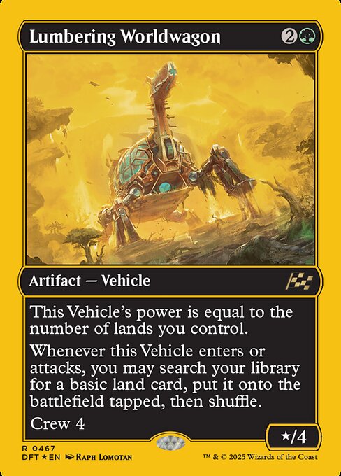 MTG Lumbering Worldwagon DFT 467 Regular First-Place Foil