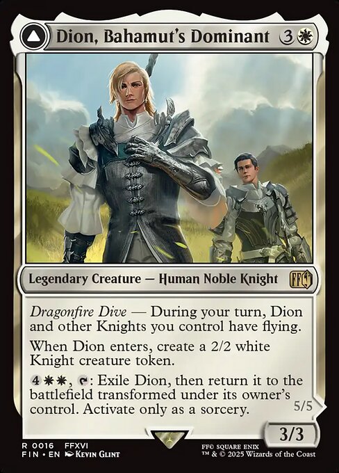 MTG Dion, Bahamut's Dominant // Bahamut, Warden of Light FIN 016 Regular Nonfoil
