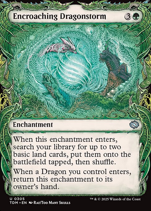MTG Encroaching Dragonstorm TDM 305 Showcase Draconic Frame Foil