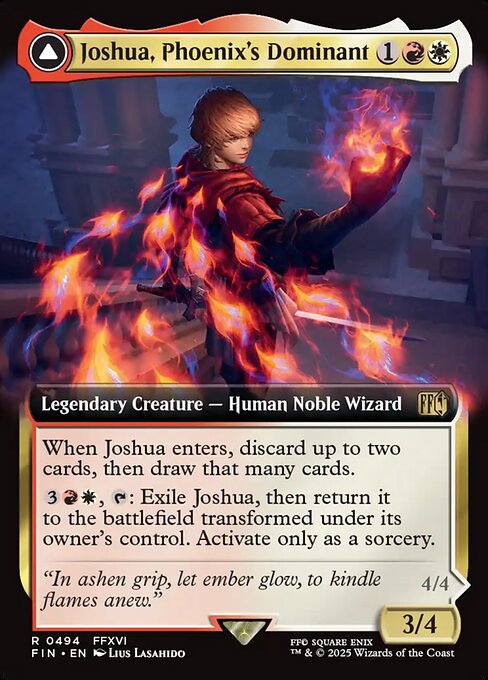 MTG Joshua, Phoenix's Dominant // Phoenix, Warden of Fire FIN 494 Extended Art Nonfoil