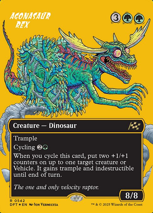 MTG Agonasaur Rex DFT 542 Borderless Rude Rider First-Place Foil